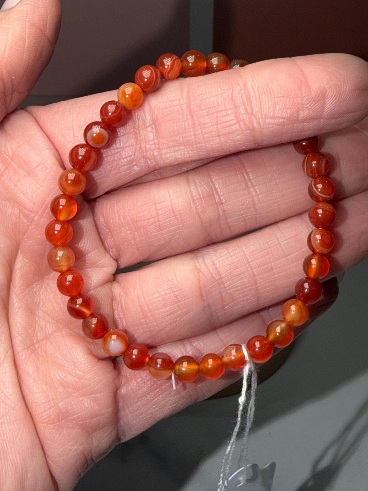 Carnelian 5mm Crystal Stretch Beaded Bracelet, Bold Energy, Everyday Wear Stretch Jewelry