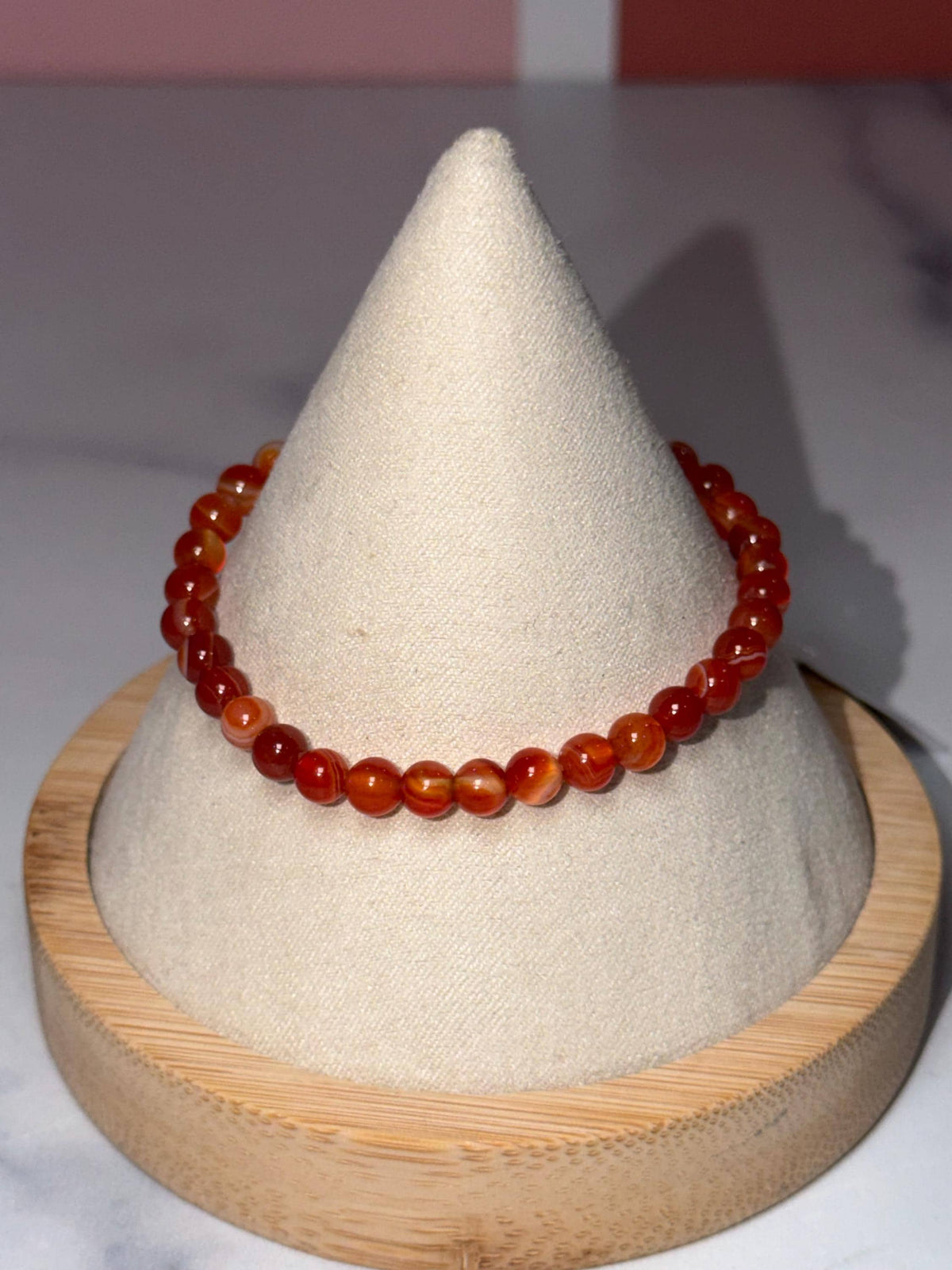 Carnelian 5mm Crystal Stretch Beaded Bracelet, Bold Energy, Everyday Wear Stretch Jewelry