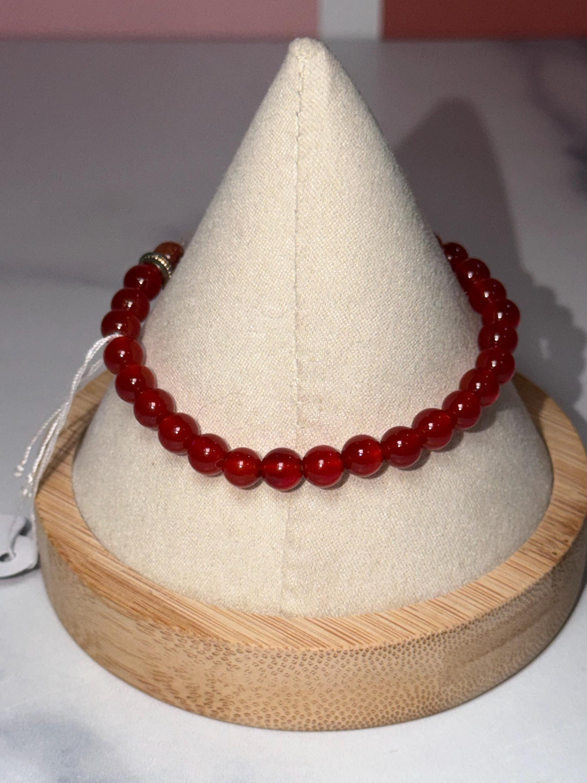 Carnelian & Fire Quartz Stretch Bracelet, Subtle Sparkle Gemstone Jewelry