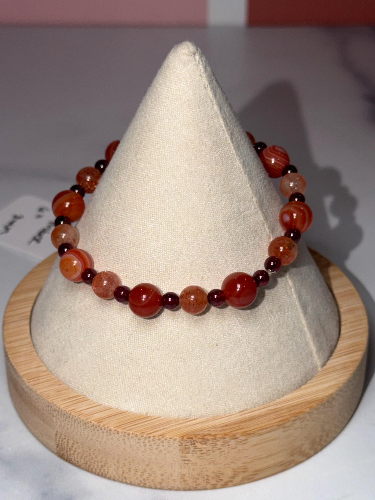 Carnelian, Fire Quartz, Garnet Beaded Bracelet, Earth Tone Gemstone Jewelry