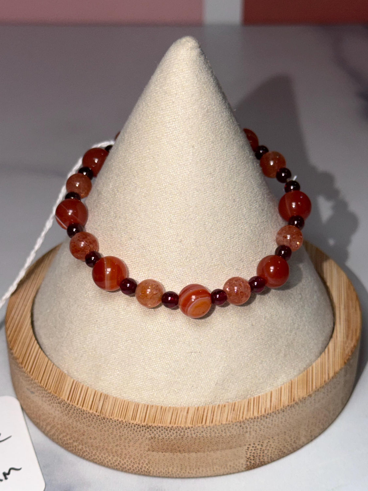 Carnelian, Fire Quartz, Garnet Beaded Bracelet, Earth Tone Gemstone Jewelry