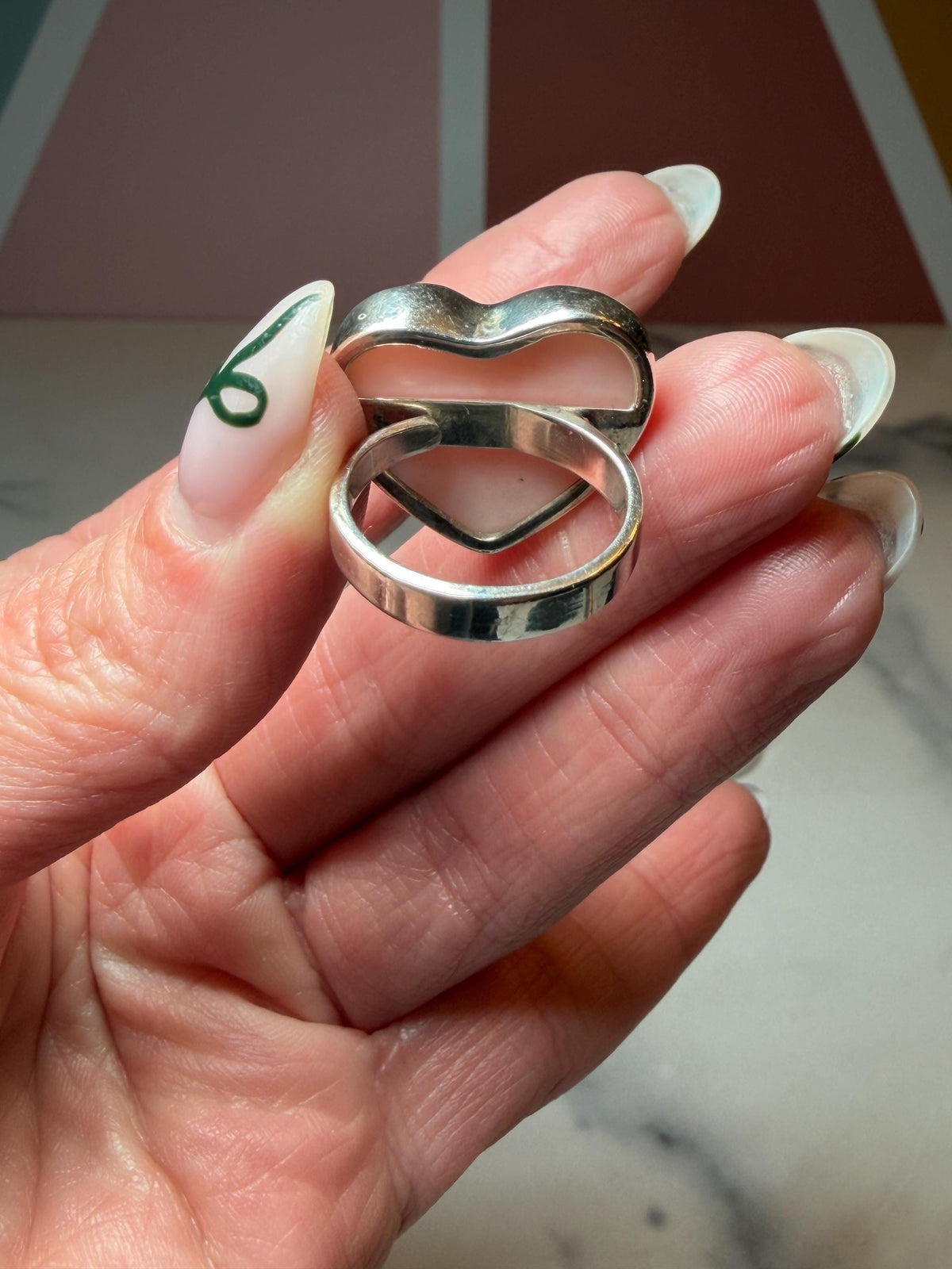 Pink Opal Heart Ring, Sterling Silver Adjustable Band, Romantic Gemstone Jewelry