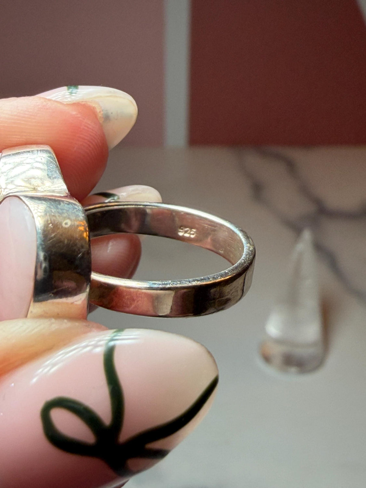 Pink Opal Heart Ring, Sterling Silver Adjustable Band, Romantic Gemstone Jewelry