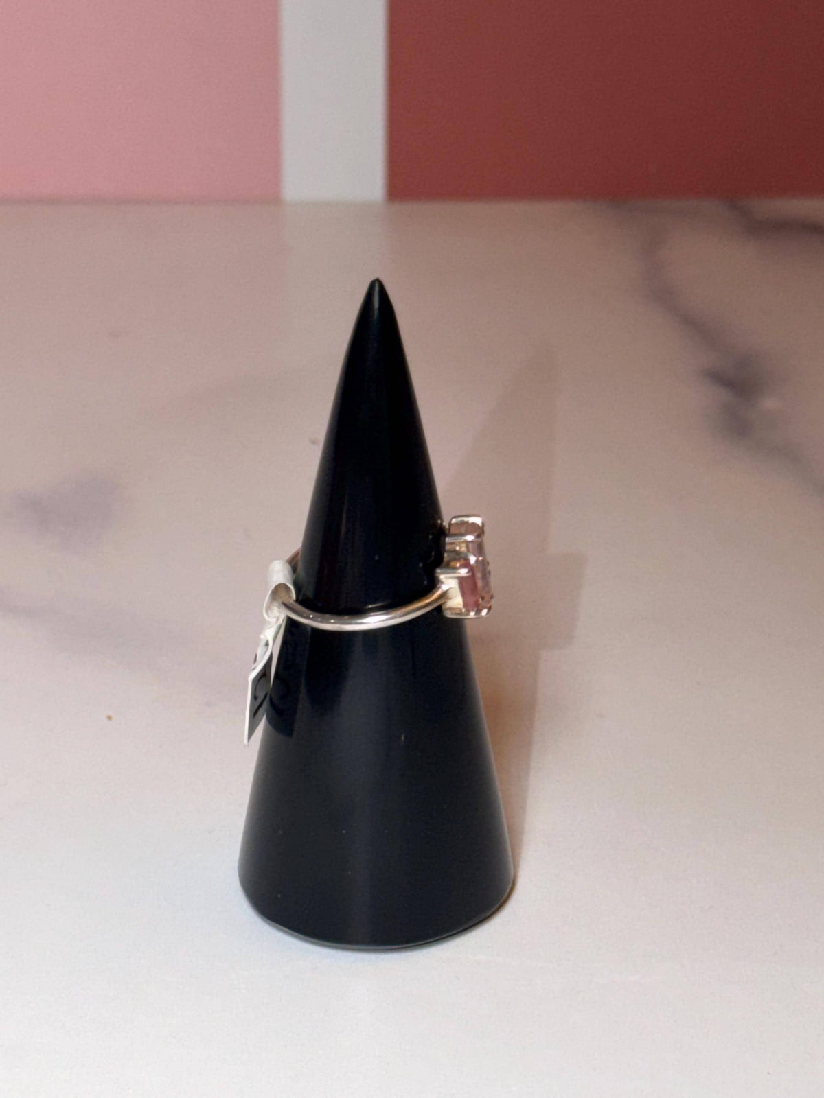 Faceted Pink Tourmaline Sterling Silver Ring • Dainty Boho Gemstone Jewelry (size 7)