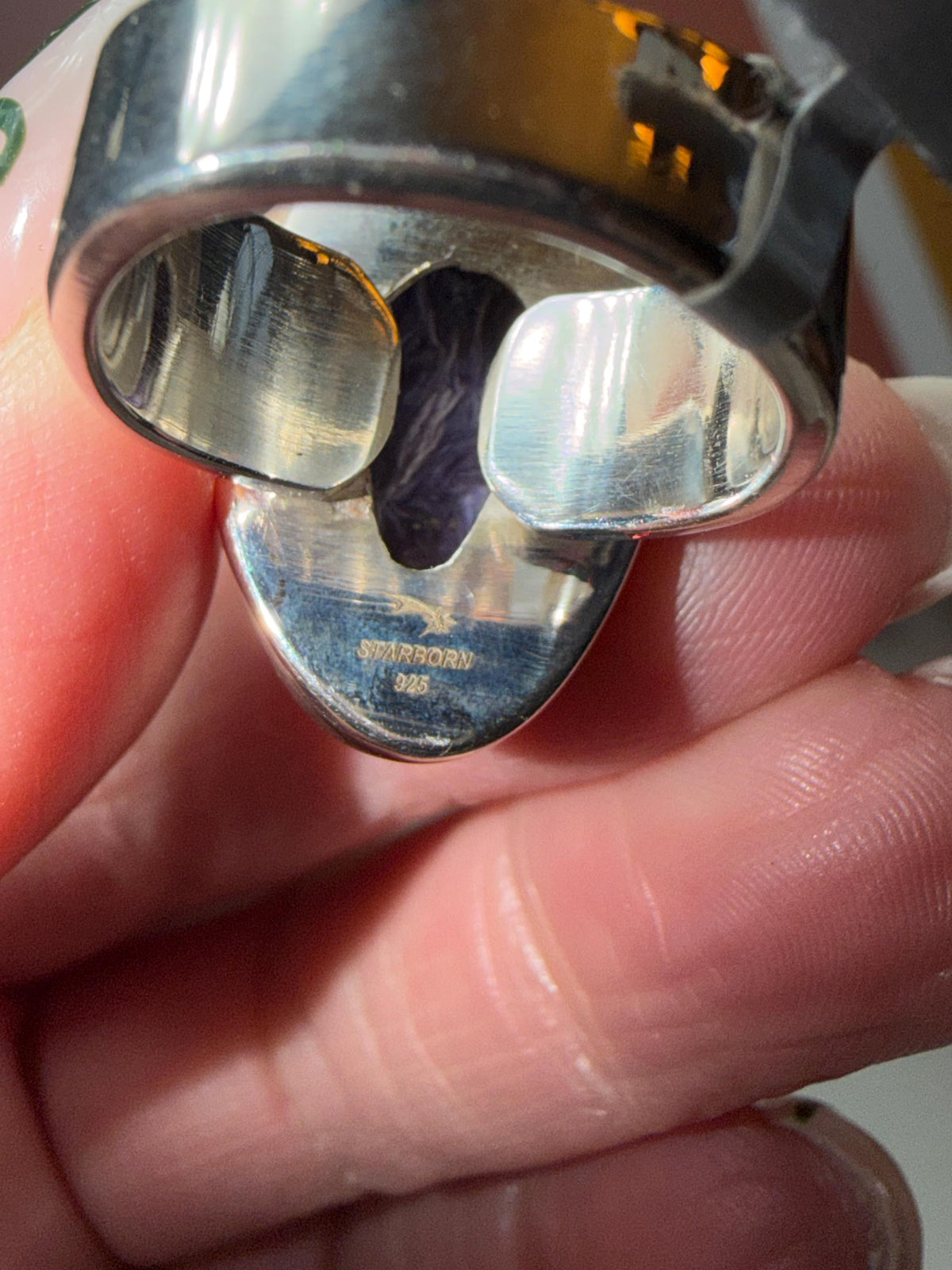 Kammererite Skull Ring • 925 Sterling Silver • Gothic Crystal Jewelry • Size 7