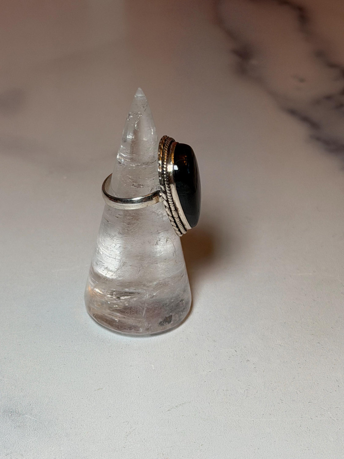 Blue Flash Labradorite Teardrop Ring • Sterling Silver • Boho Gemstone Jewelry (size 6)
