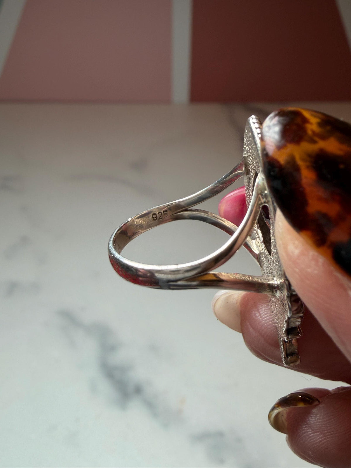 Faceted Amethyst Luna Moth Ring • Sterling Silver • Gothic Boho Crystal Statement Jewelry (size 7)