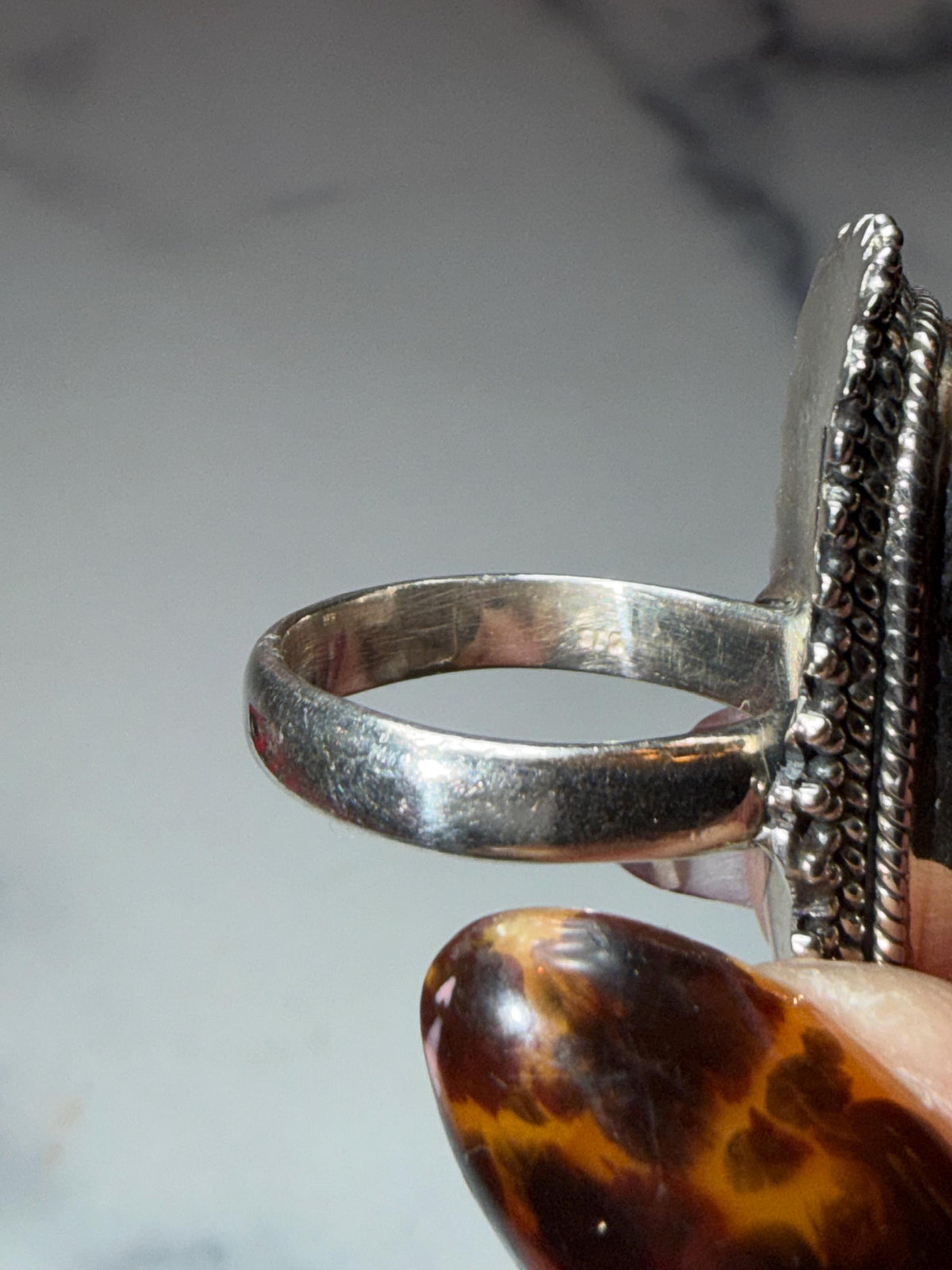 Sterling Silver Tourmaline Quartz Ring • Size 7 Statement Gemstone Boho Jewelry