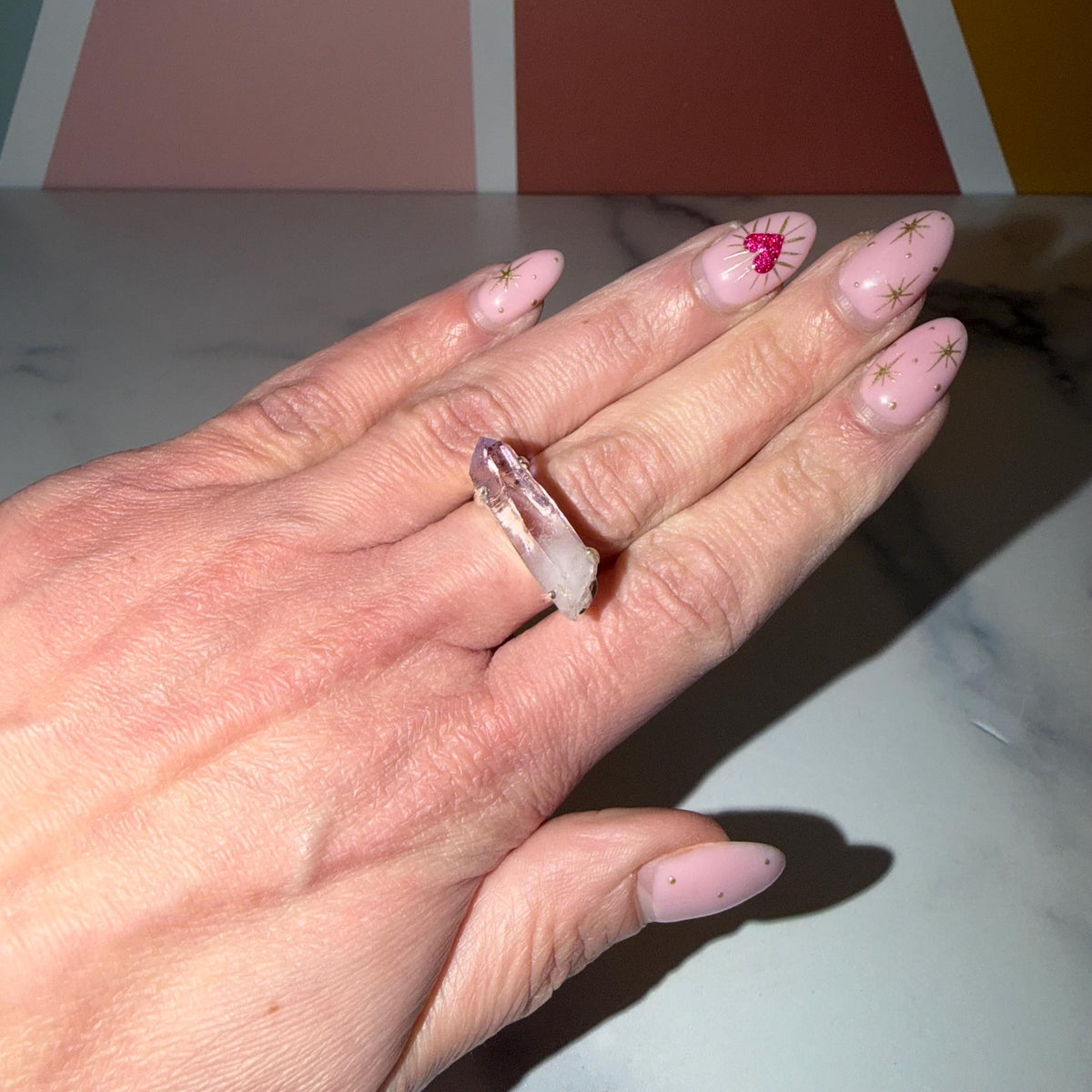 Raw Vera Cruz Amethyst Double Terminated Ring • Sterling Silver Size 7 • Healing Crystal Jewelry