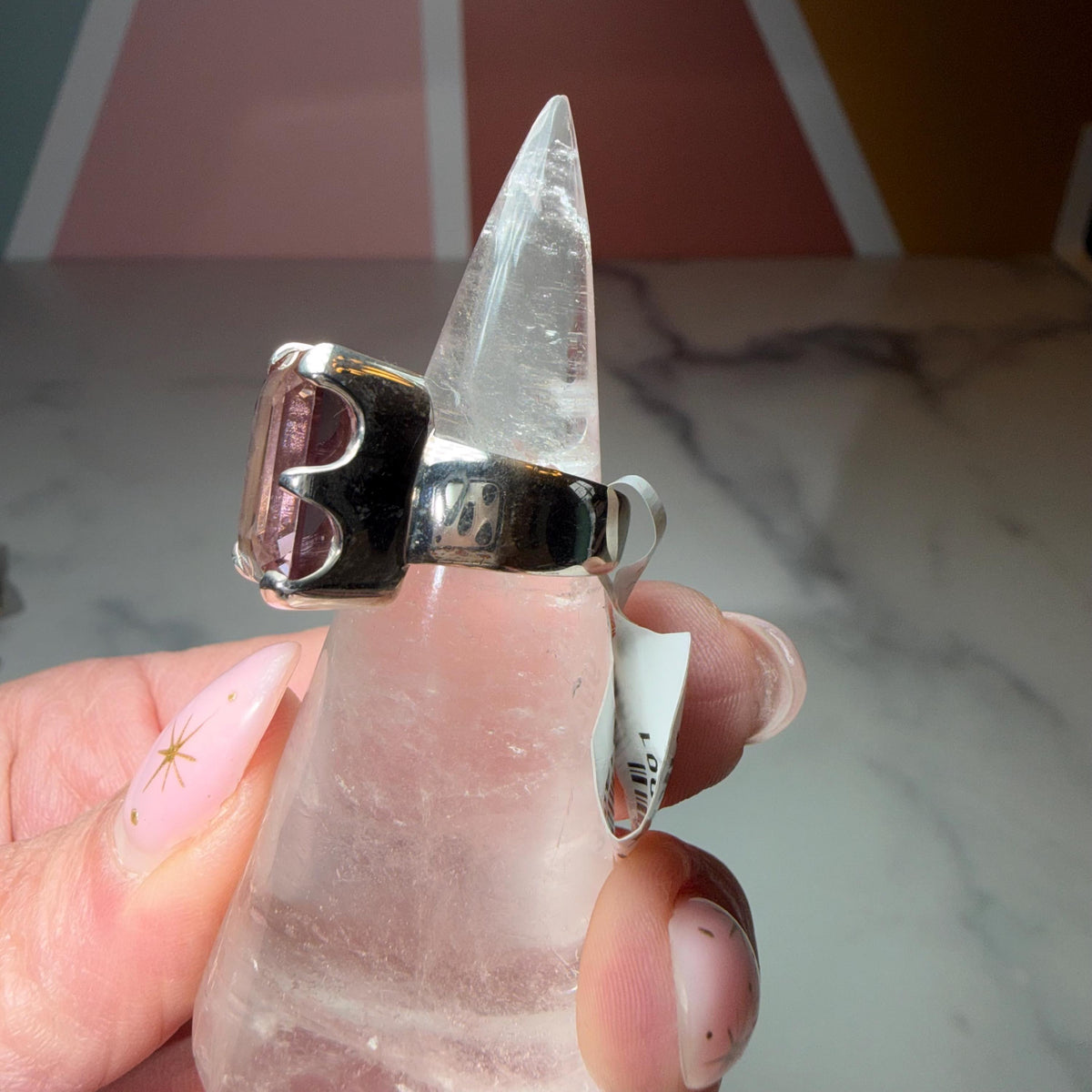 Large Faceted Ametrine Ring, Sterling Silver Statement Ring, Bi-Color Gemstone Jewelry