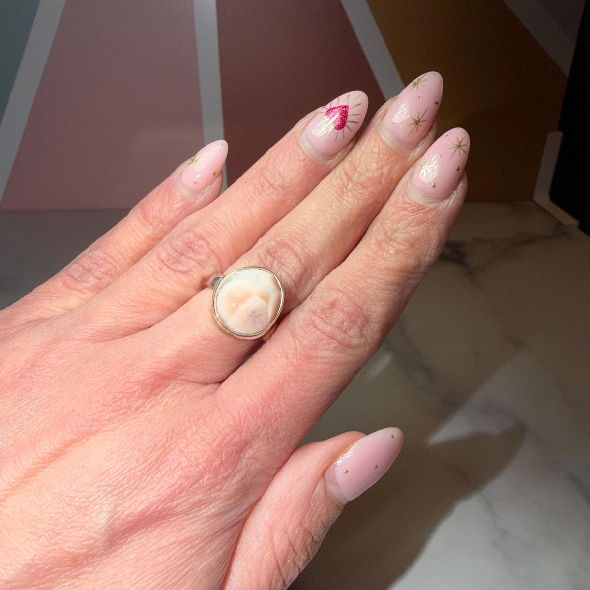 Natrolite Ring Size 7.25, 925 Sterling Silver Crystal Ring Unique Rare Gemstone Jewelry Gift