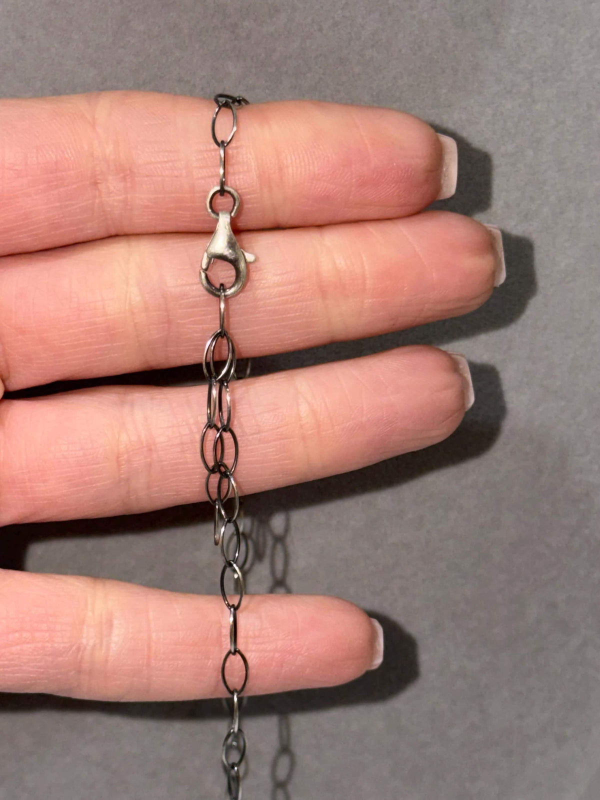 Orange Spiny Oyster Bar Necklace, Sterling Silver, Native Made AM, Southwest Style (19" Chain)