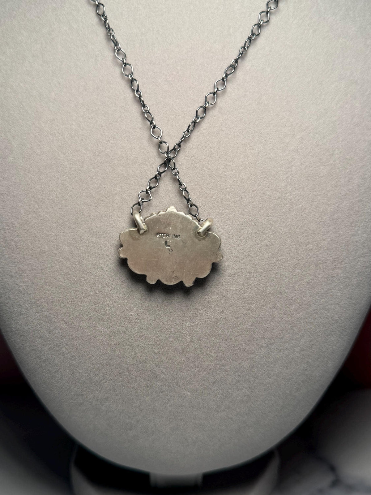 Jeff Largo Kingman Turquoise Half Cluster Necklace, Sterling Silver Southwest Statement (18 Inch Chain)