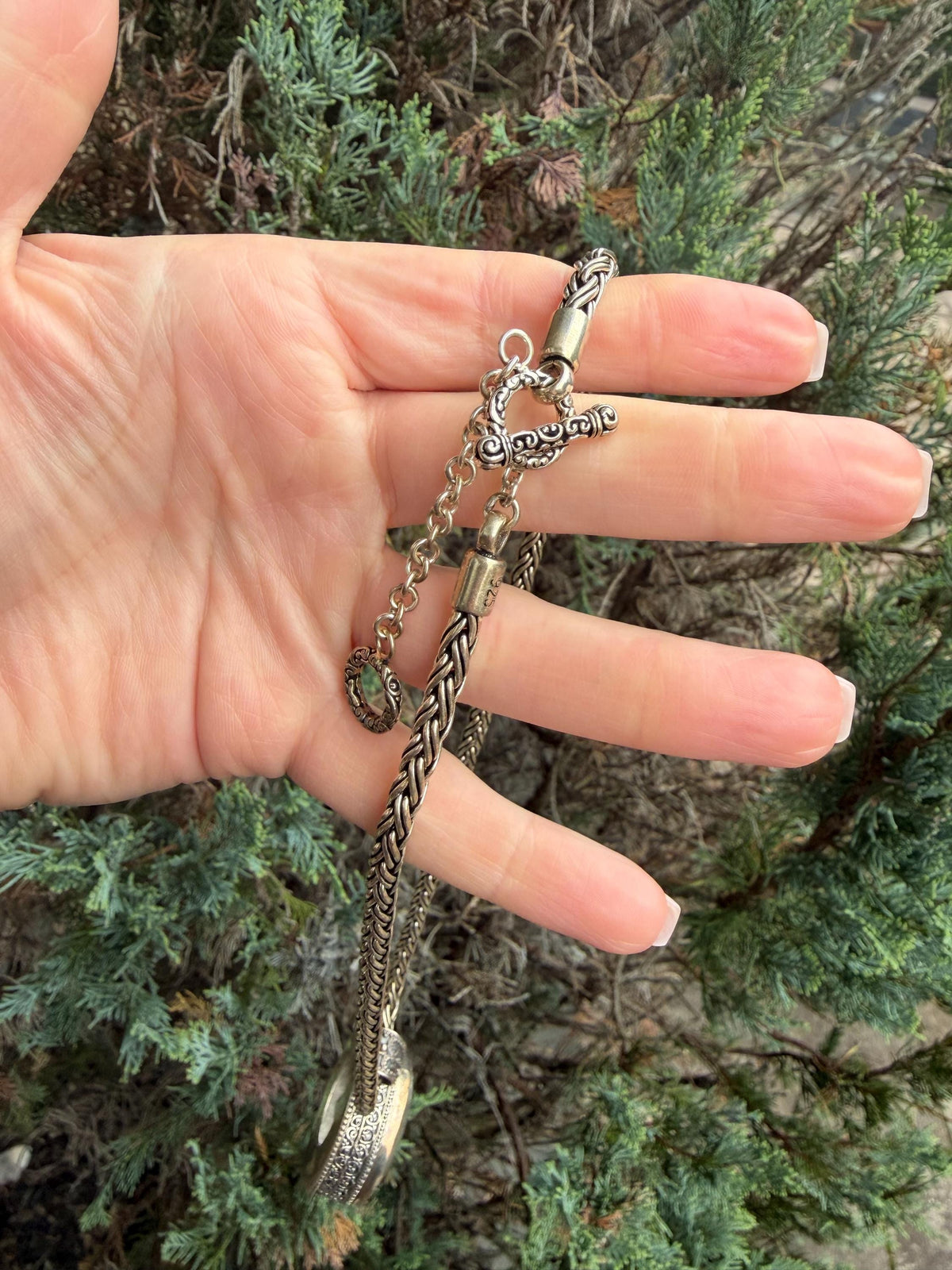 Faceted Rutilated Quartz Pendant, Black Rutile Sterling Silver Ornate Necklace