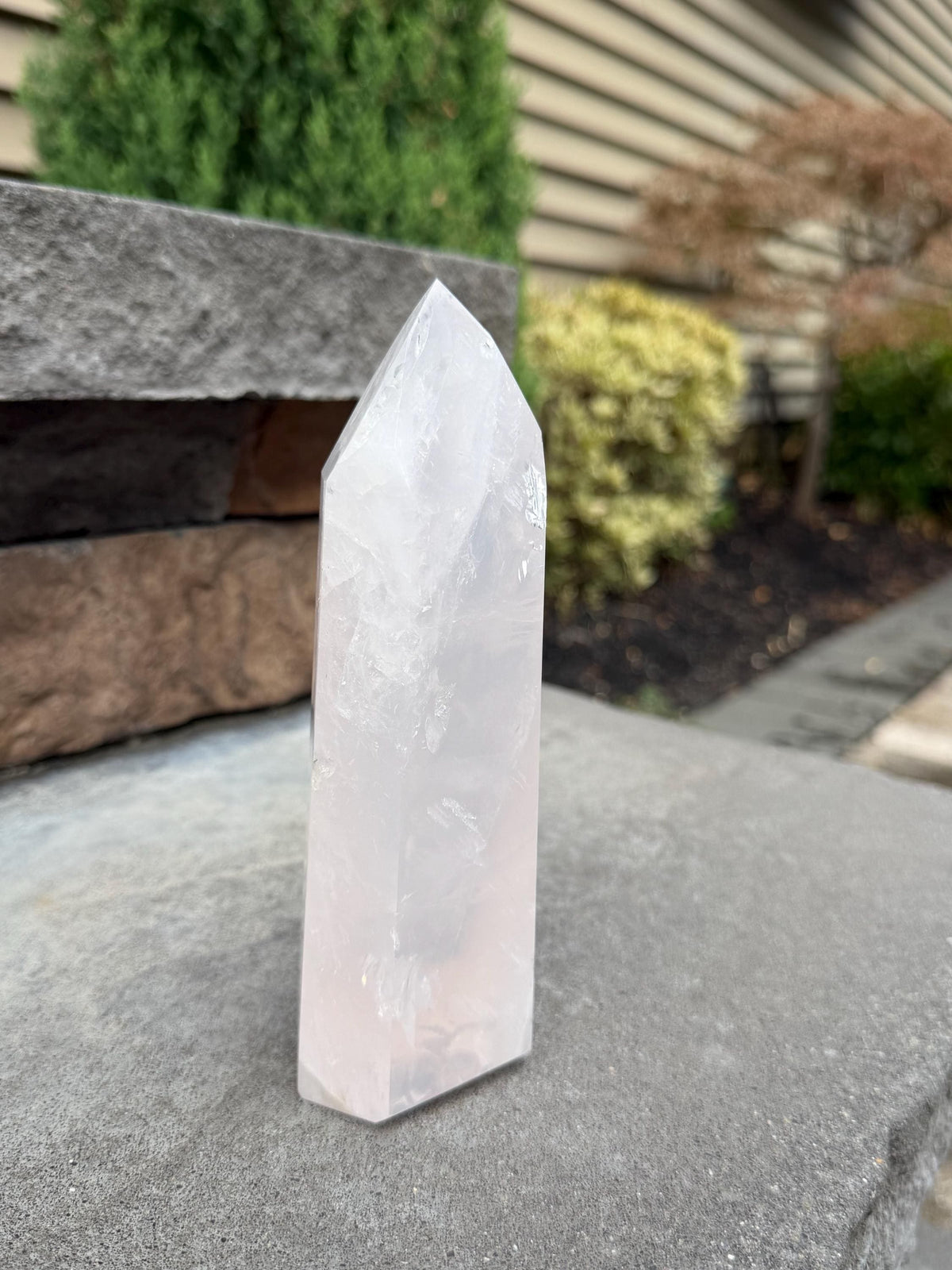 XL Girasol Quartz Crystal Tower • Milky Opalescent Glow • Polished Crystal Point