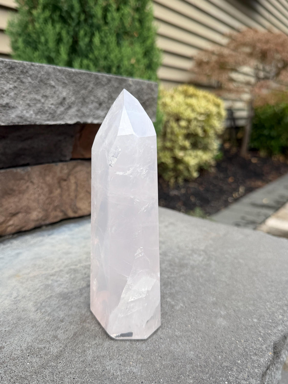 XL Girasol Quartz Crystal Tower • Milky Opalescent Glow • Polished Crystal Point