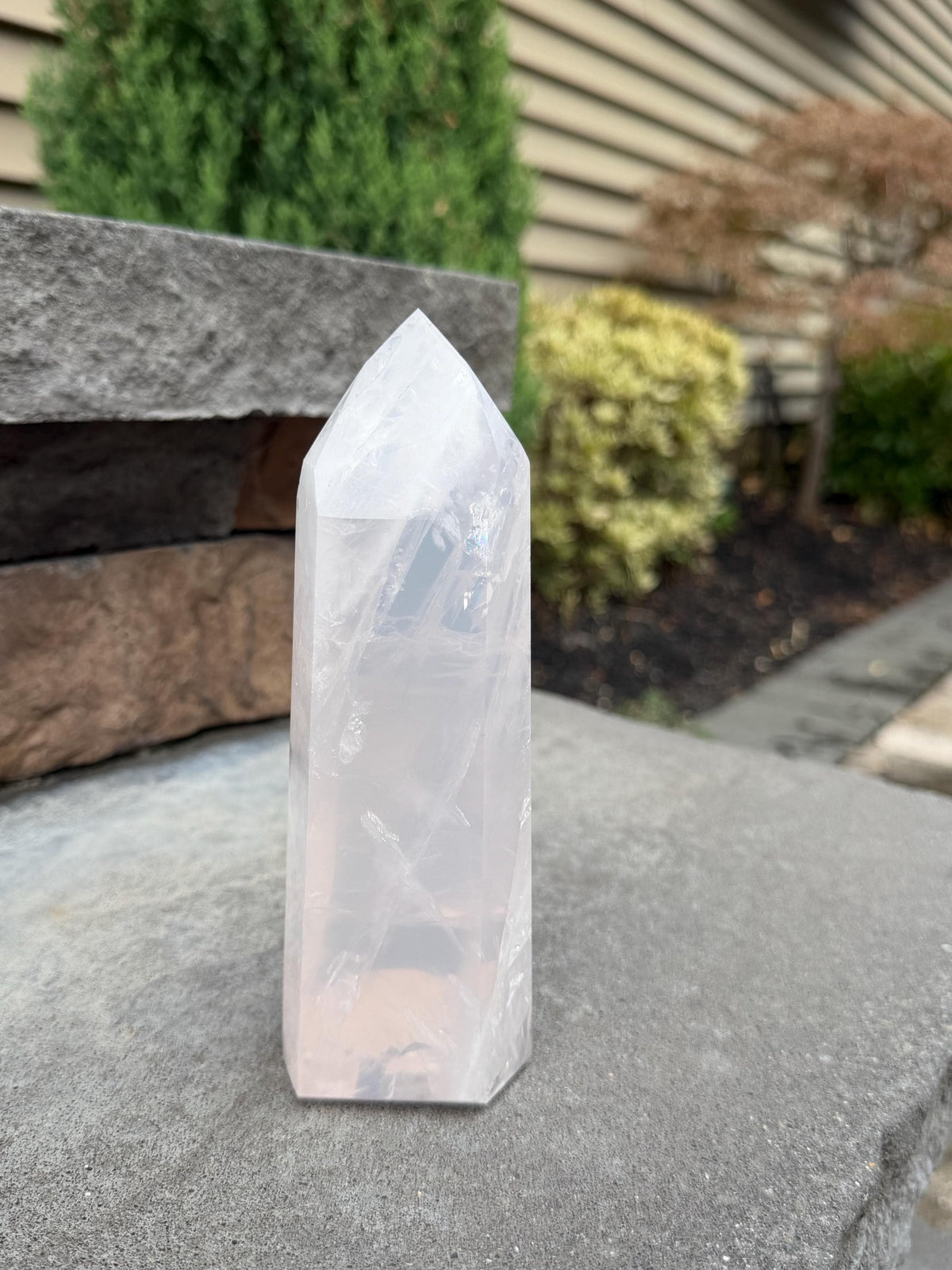 XL Girasol Quartz Crystal Tower • Milky Opalescent Glow • Polished Crystal Point
