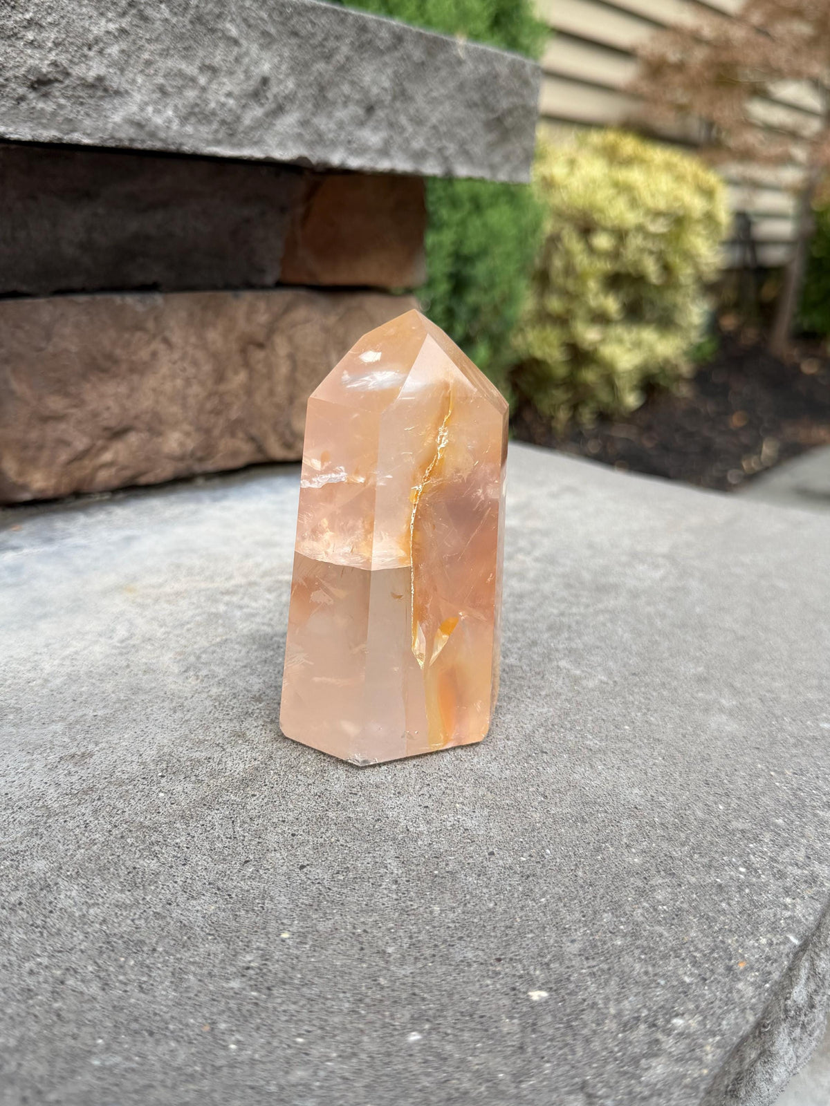 Golden Healer Tower from Brazil: Polished Quartz Point
