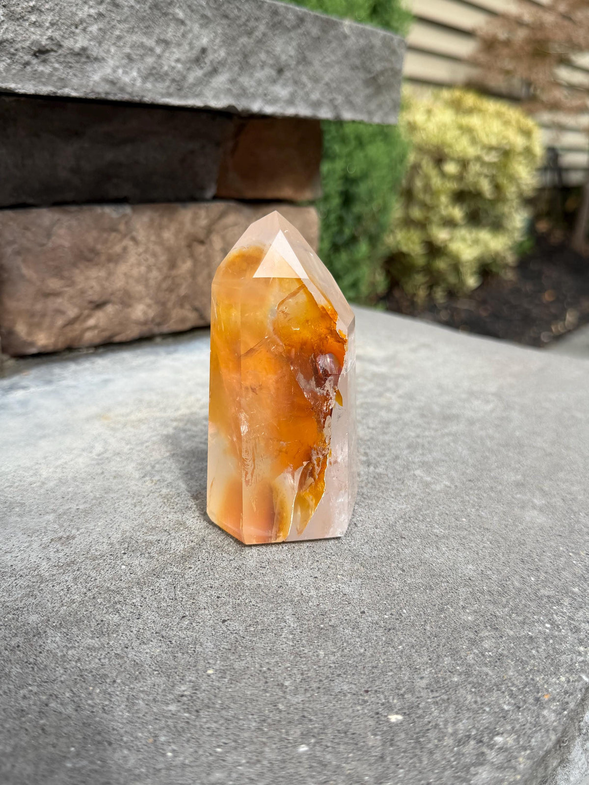 Golden Healer Tower from Brazil: Polished Quartz Point