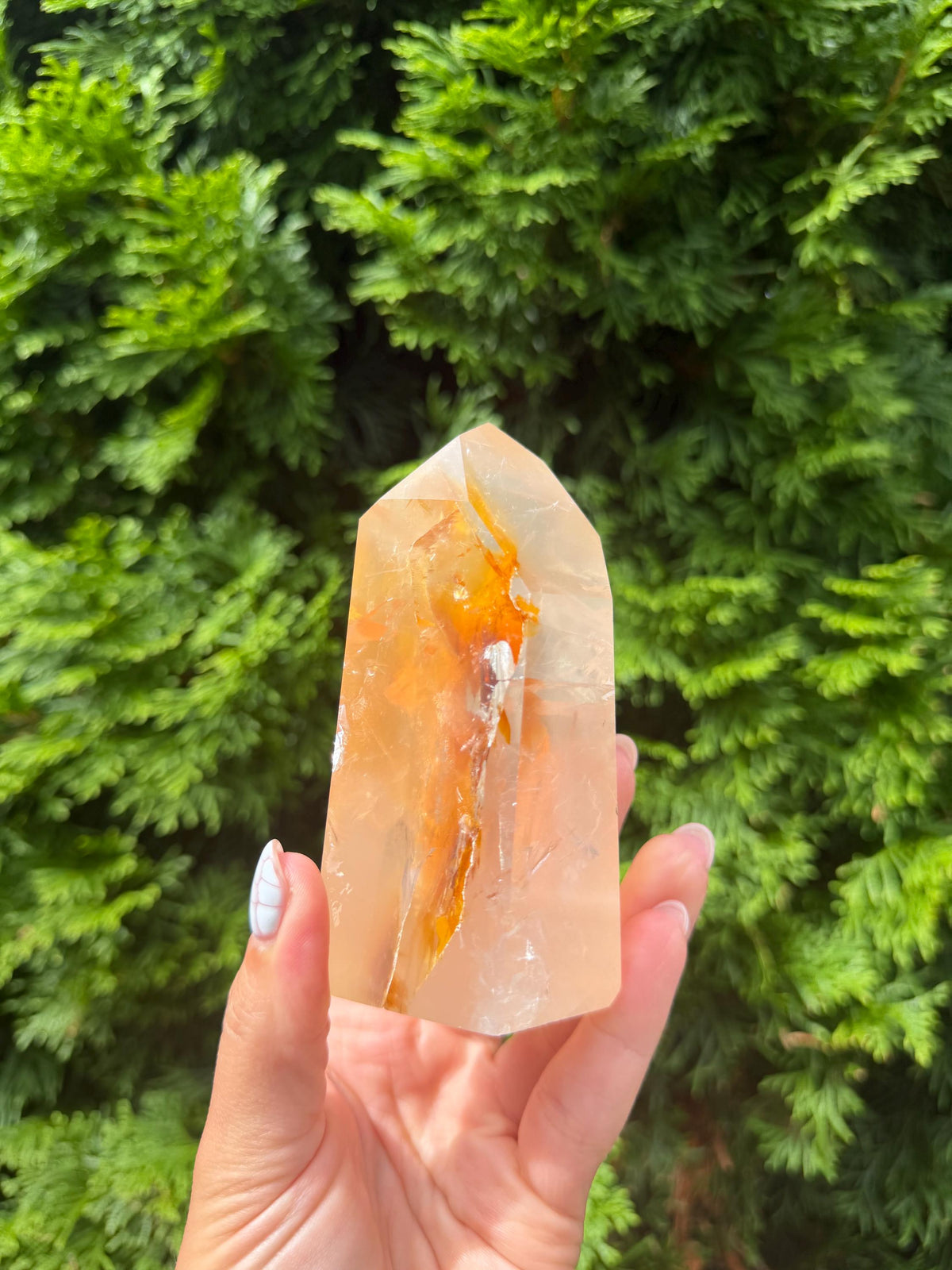 Golden Healer Tower from Brazil: Polished Quartz Point