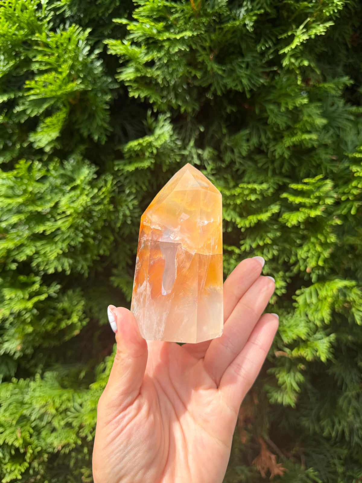Golden Healer Tower from Brazil: Polished Quartz Point