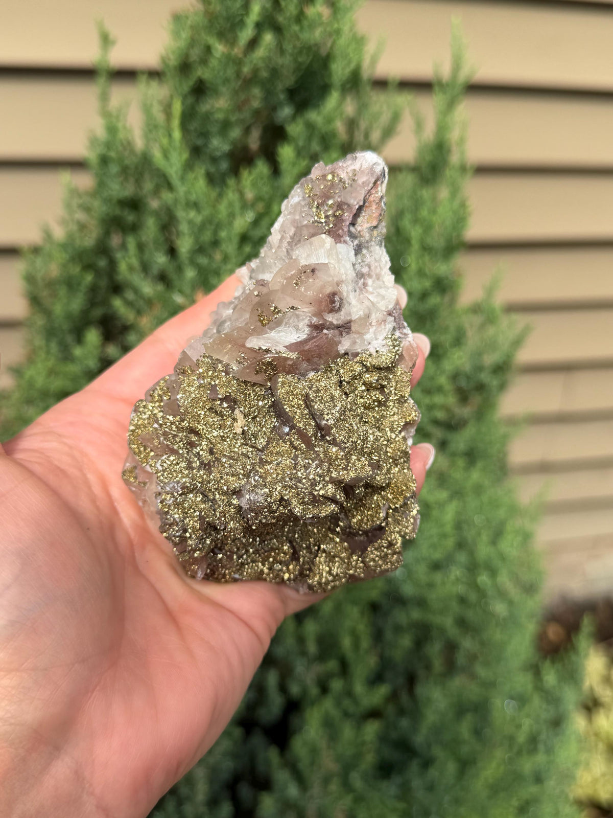 Calcite with Pyrite Coating Specimen from Hubei, China
