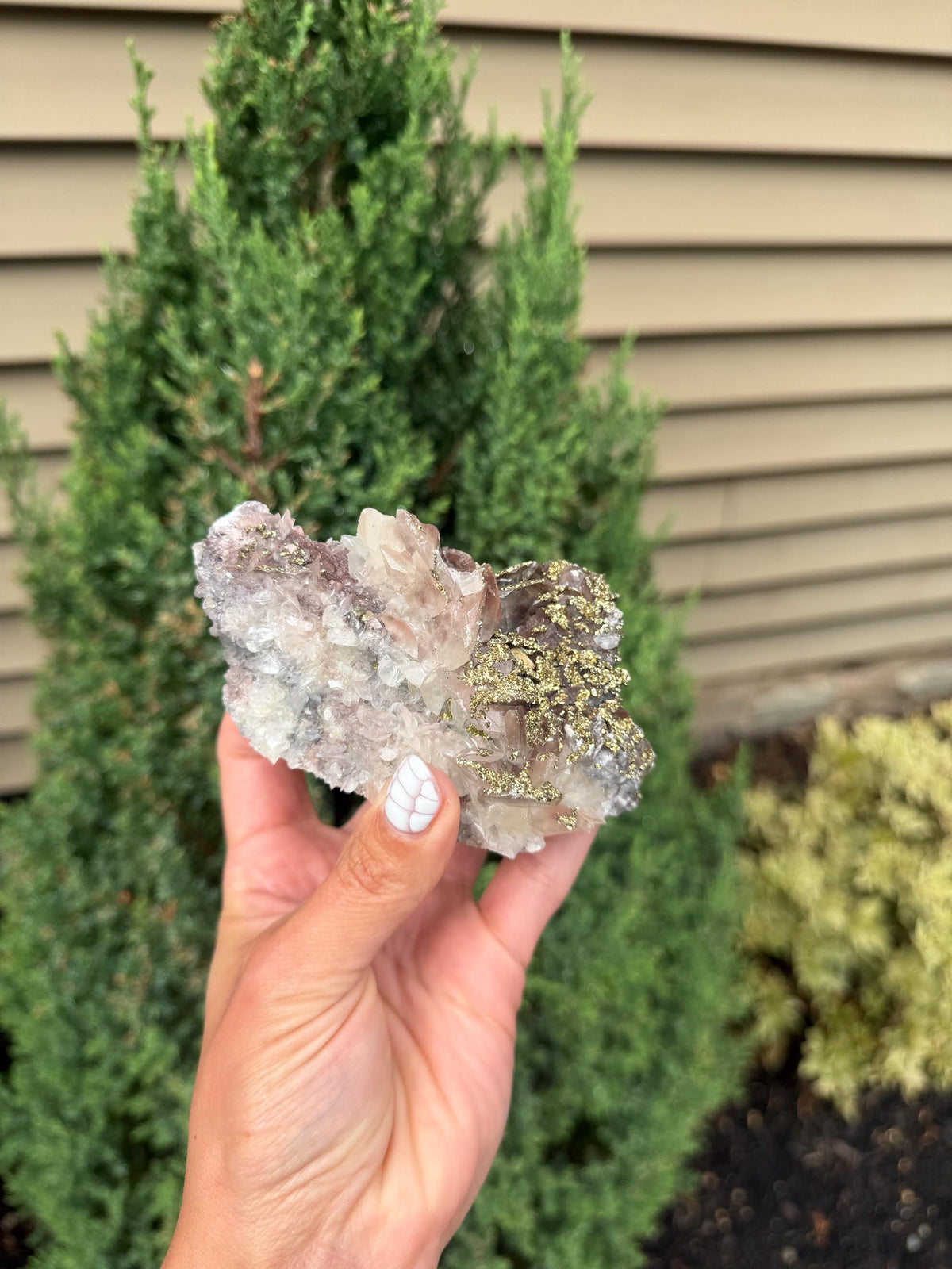 Calcite with Pyrite Coating Specimen from Hubei, China