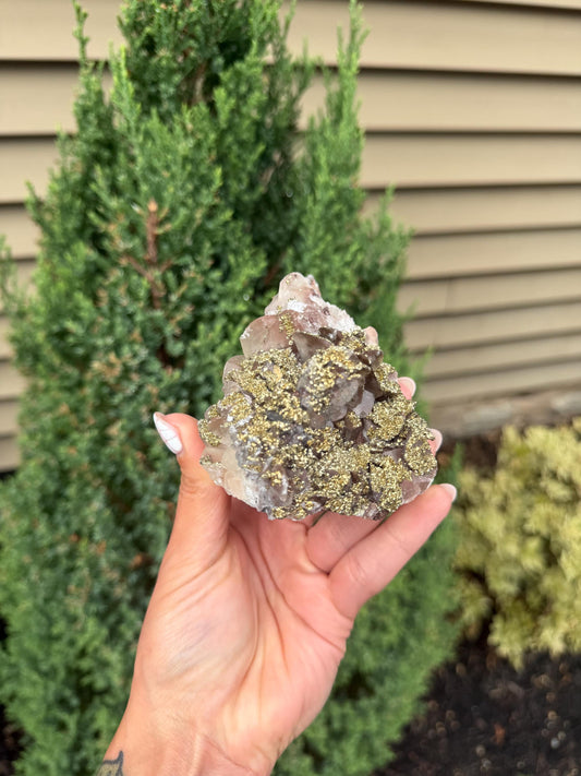 Calcite with Pyrite Coating Specimen from Hubei, China