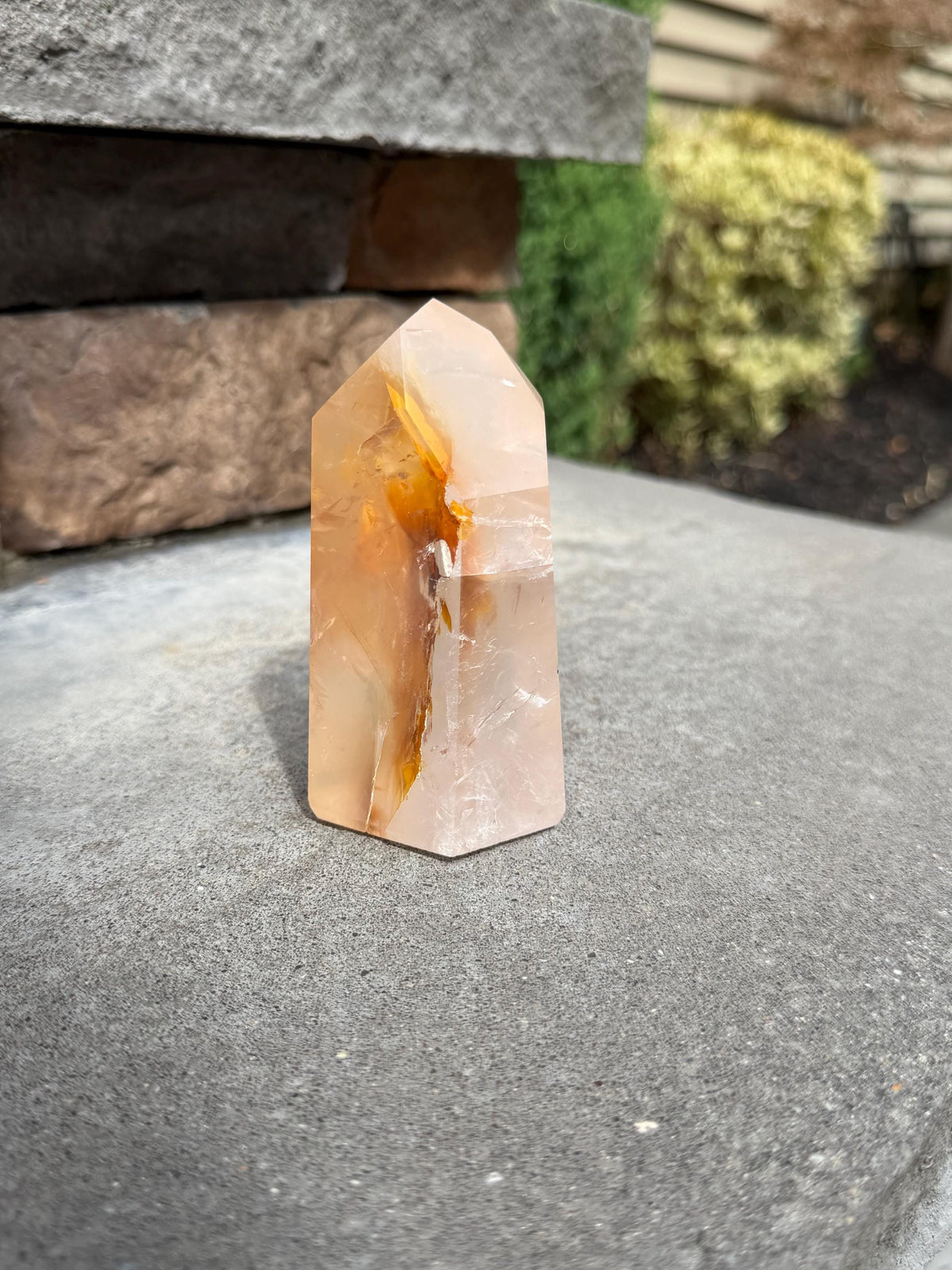 Golden Healer Tower from Brazil: Polished Quartz Point