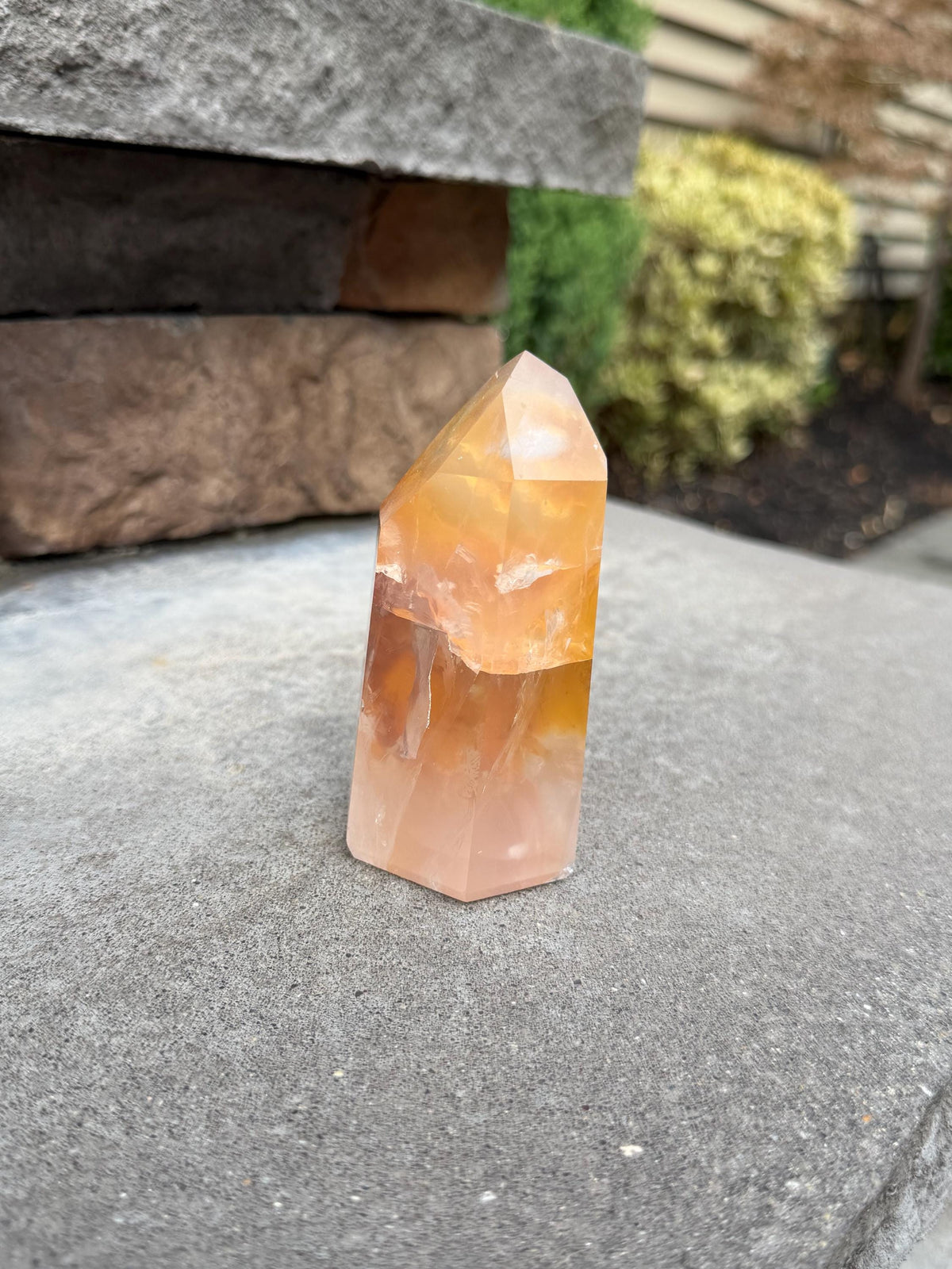 Golden Healer Tower from Brazil: Polished Quartz Point