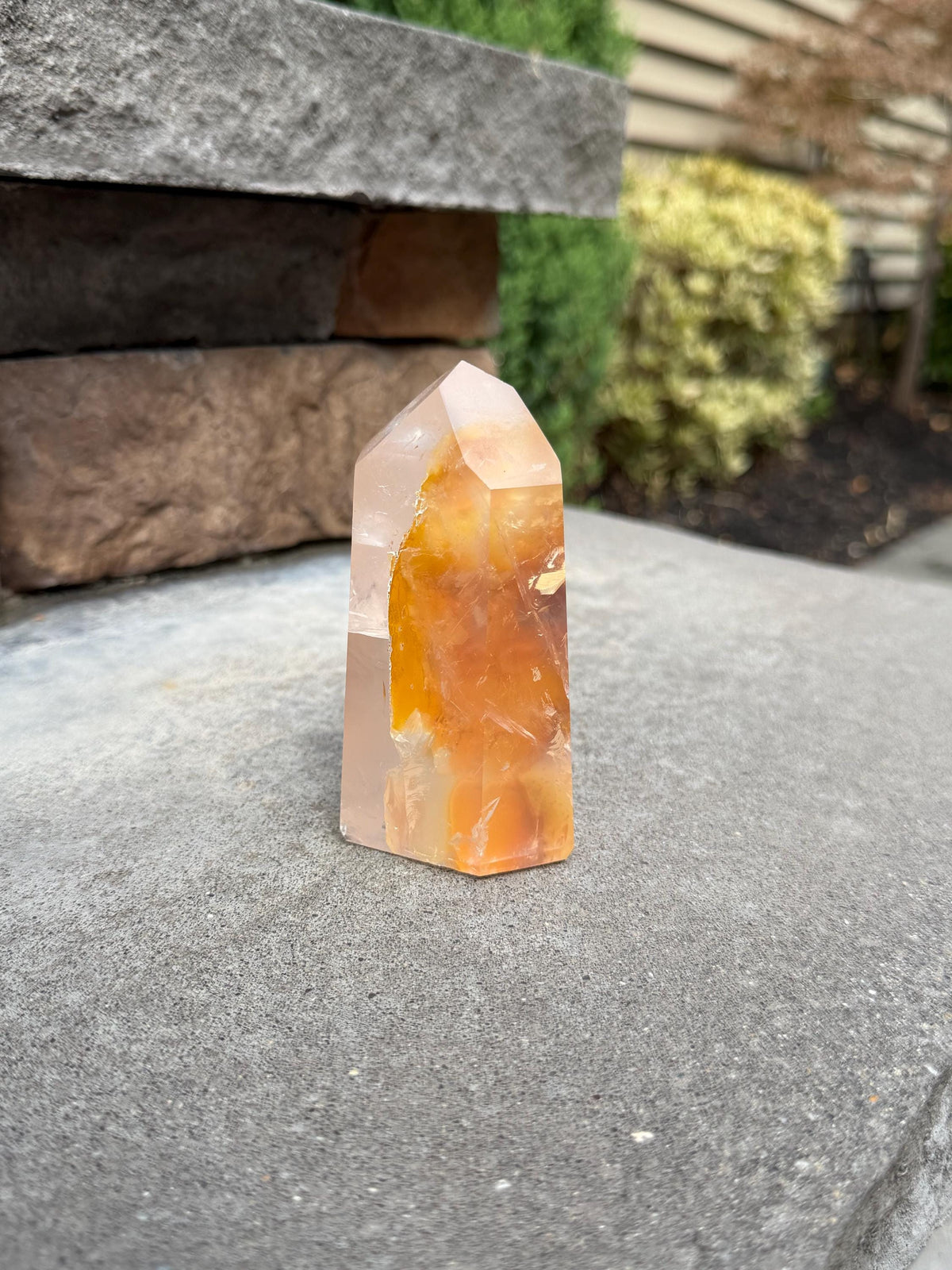 Golden Healer Tower from Brazil: Polished Quartz Point