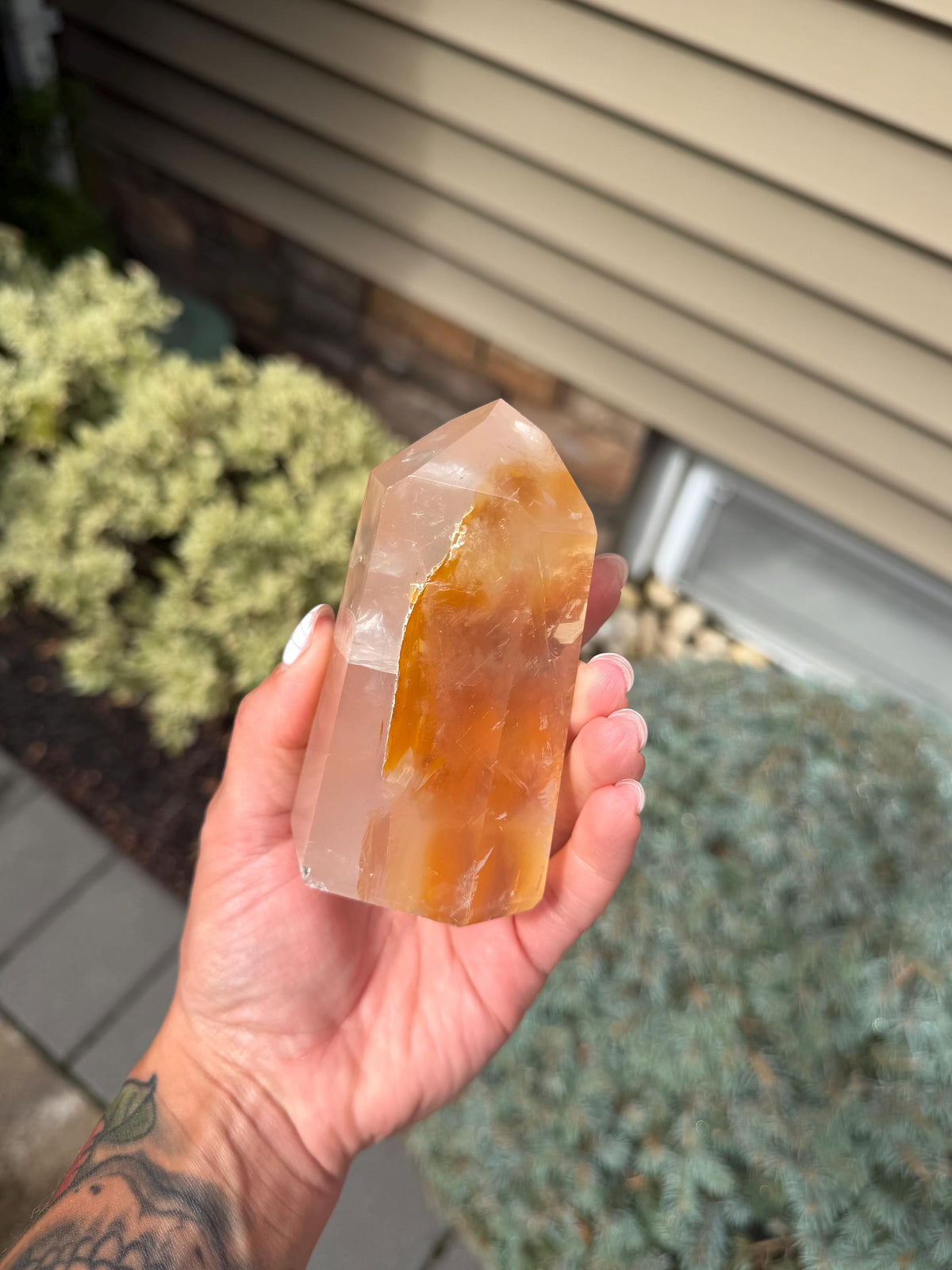 Golden Healer Tower from Brazil: Polished Quartz Point