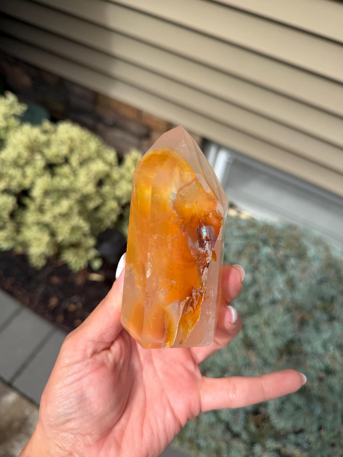 Golden Healer Tower from Brazil: Polished Quartz Point