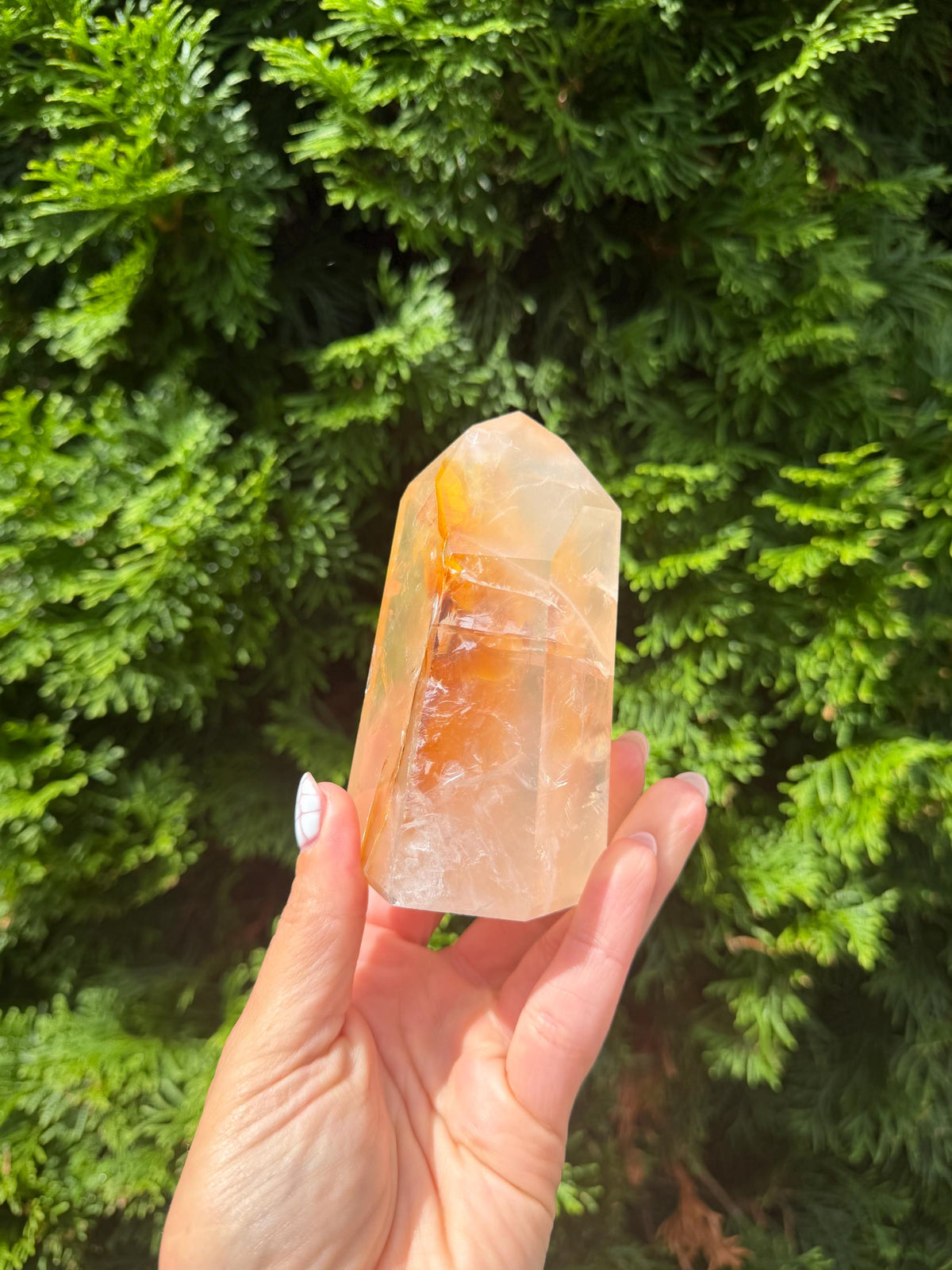 Golden Healer Tower from Brazil: Polished Quartz Point