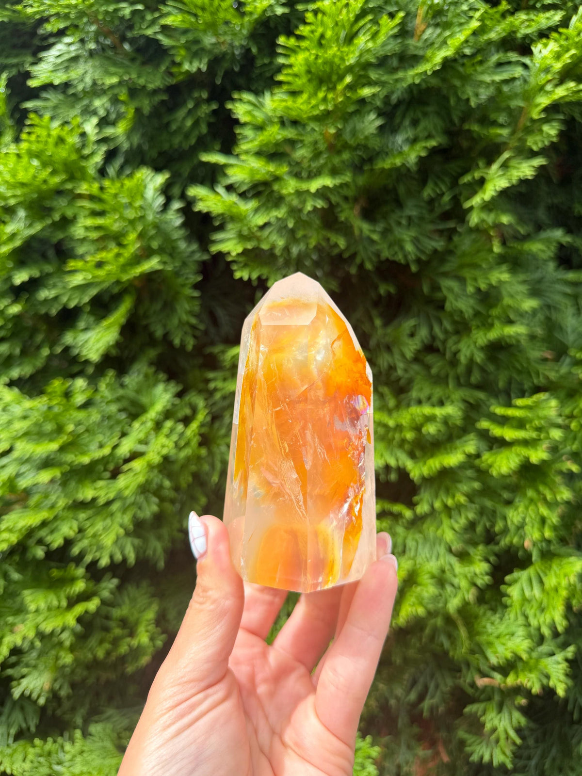 Golden Healer Tower from Brazil: Polished Quartz Point