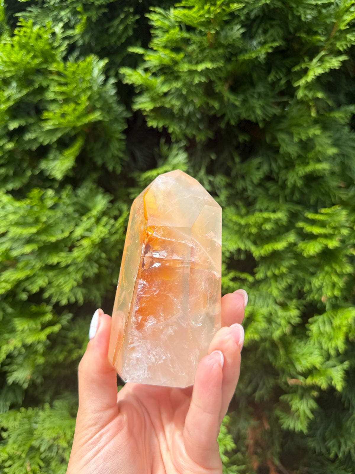 Golden Healer Tower from Brazil: Polished Quartz Point