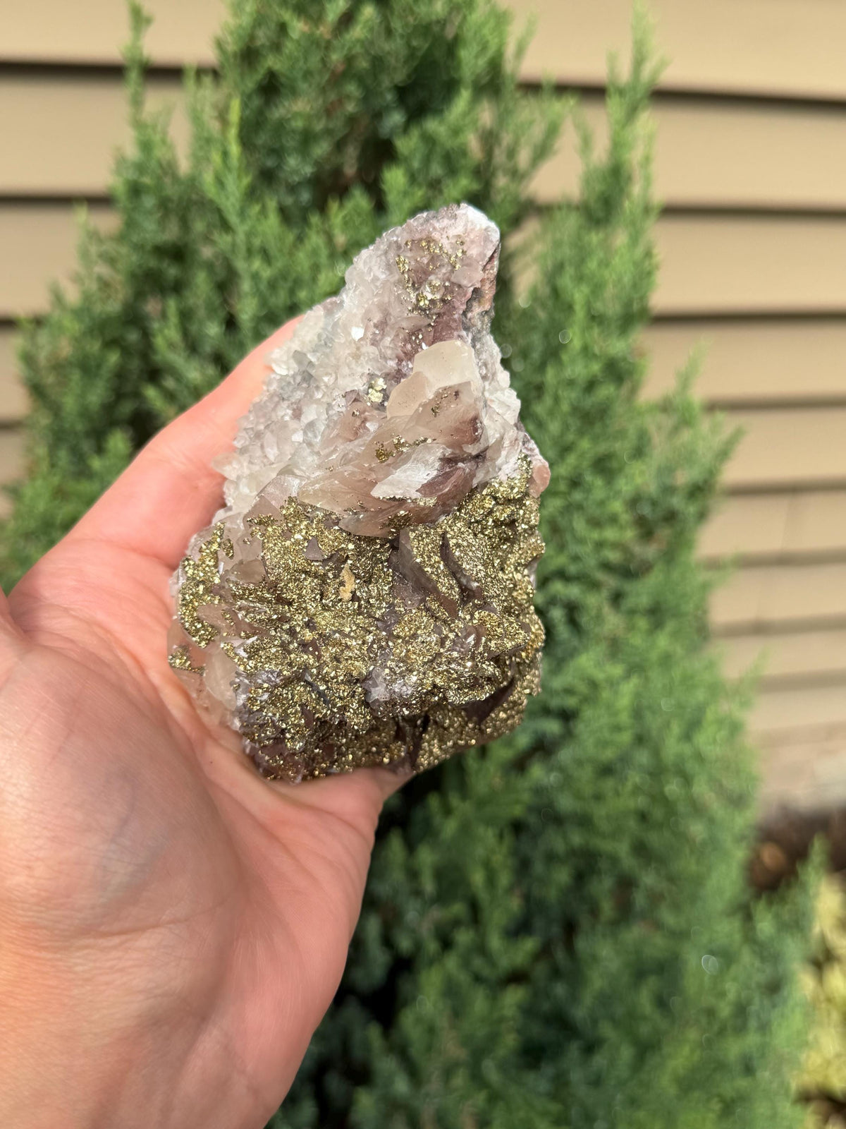 Calcite with Pyrite Coating Specimen from Hubei, China