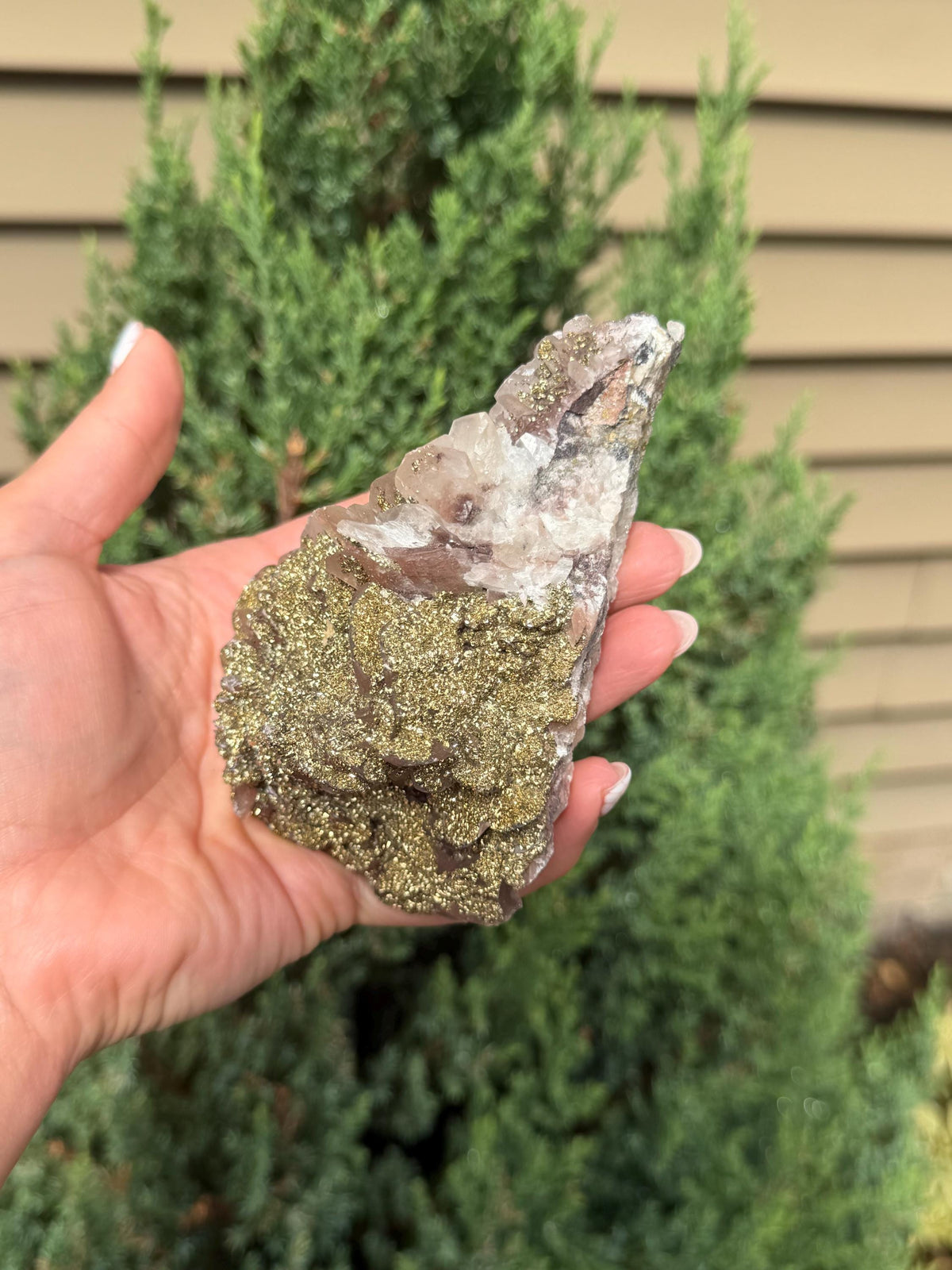 Calcite with Pyrite Coating Specimen from Hubei, China