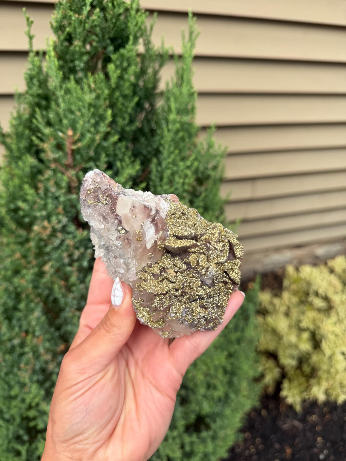 Calcite with Pyrite Coating Specimen from Hubei, China