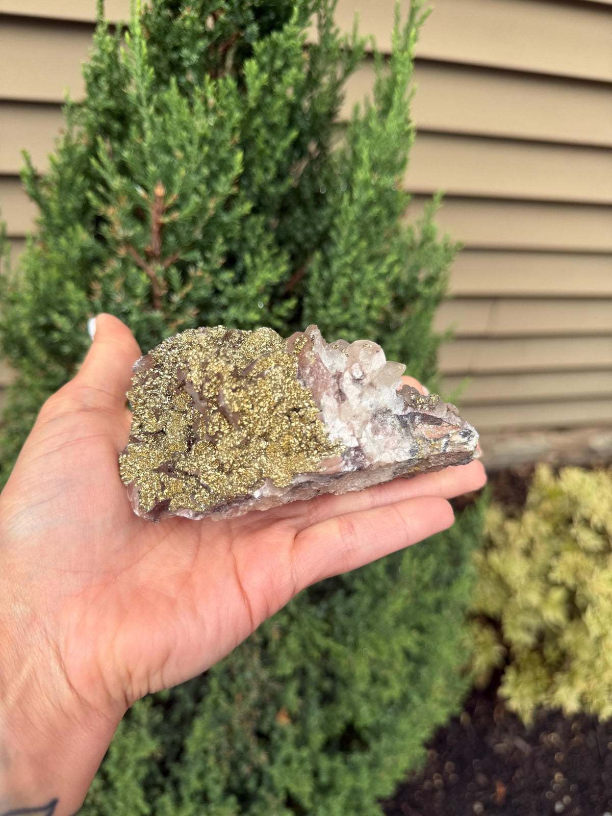 Calcite with Pyrite Coating Specimen from Hubei, China