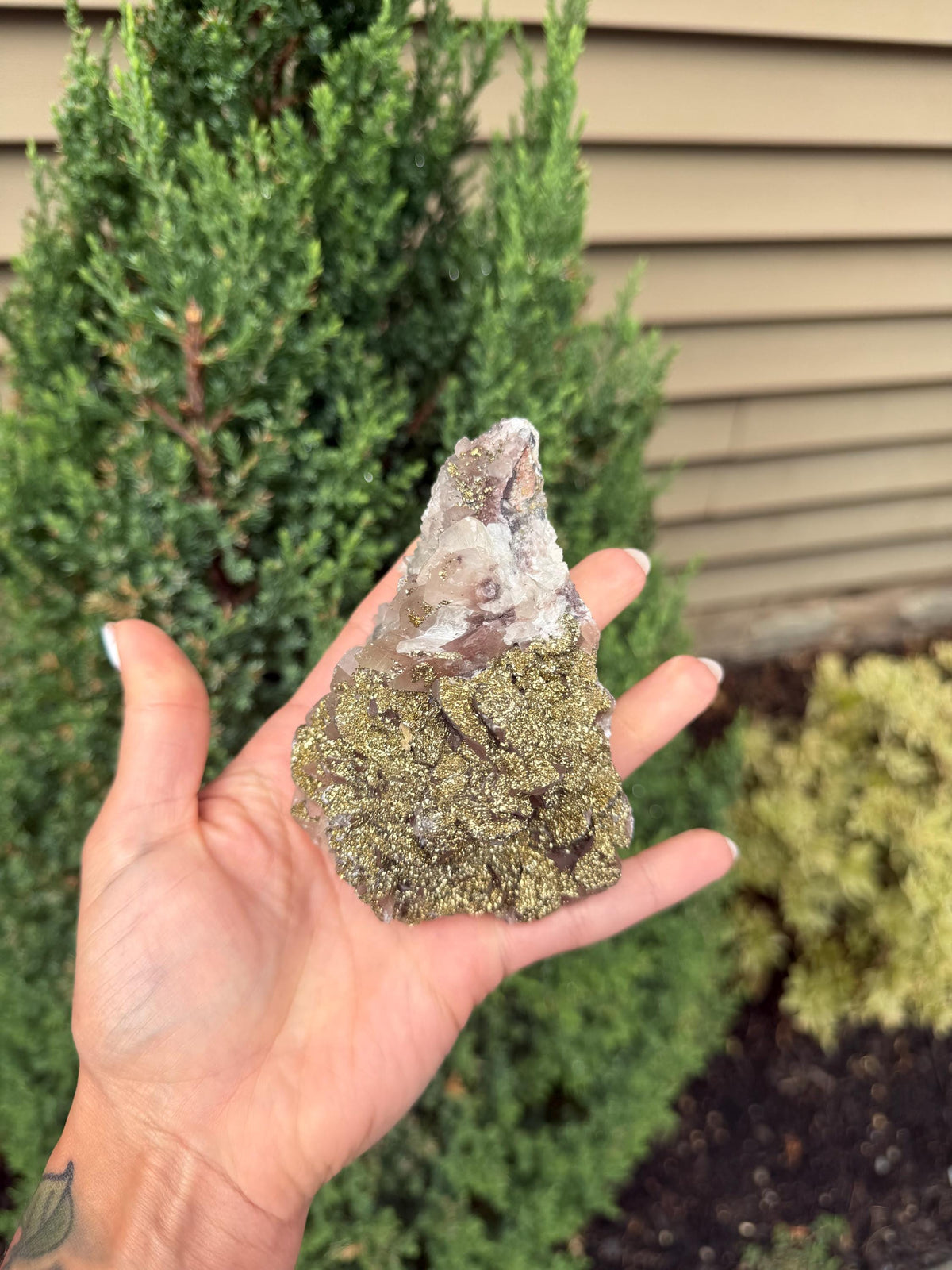 Calcite with Pyrite Coating Specimen from Hubei, China
